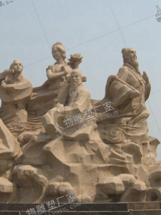 八仙过海石雕塑